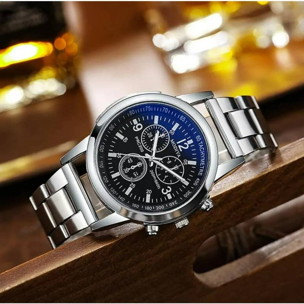 Two Black Business Men Quartz Watches - Alloy Band - Picture 4 of 5